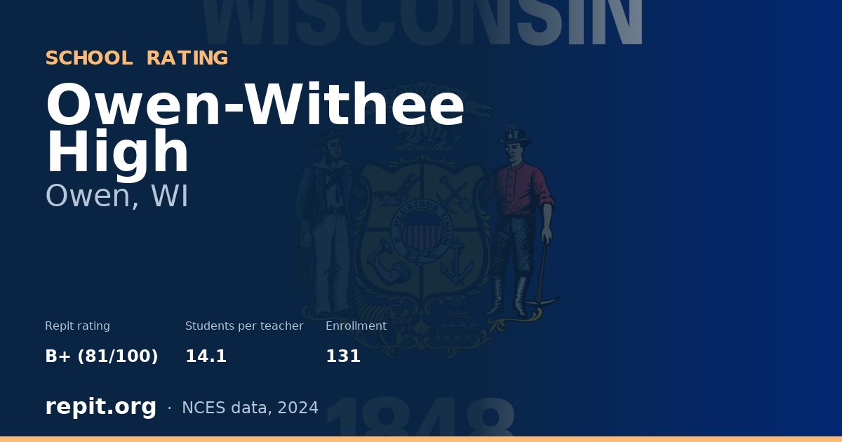 Owen-Withee High, Owen, WI — Repit school rating B+ (81/100)