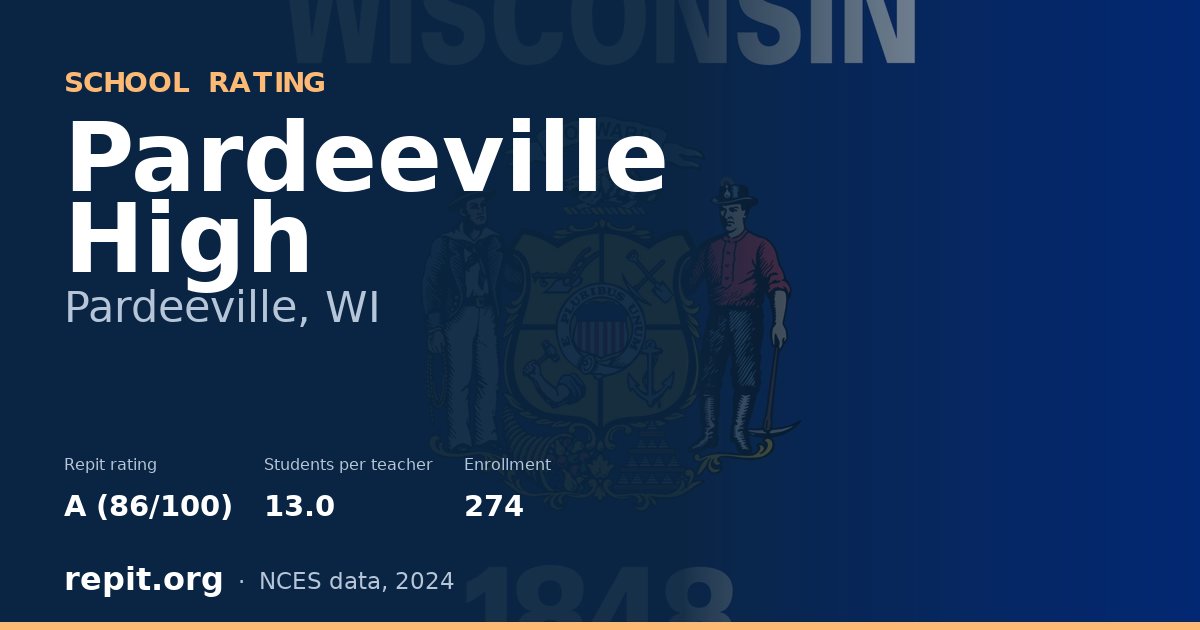 Pardeeville High, Pardeeville, WI — Repit school rating A (86/100)