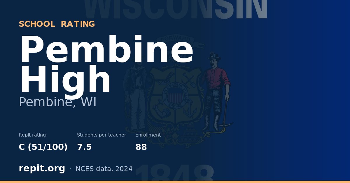 Pembine High, Pembine, WI — Repit school rating C (51/100)