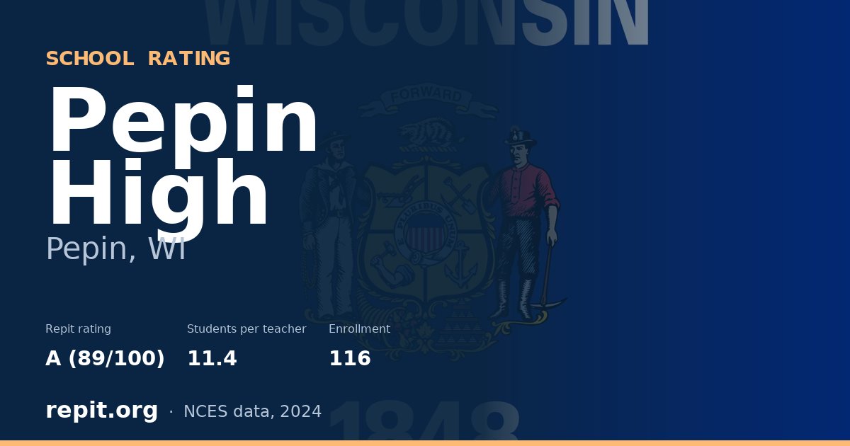 Pepin High, Pepin, WI — Repit school rating A (89/100)