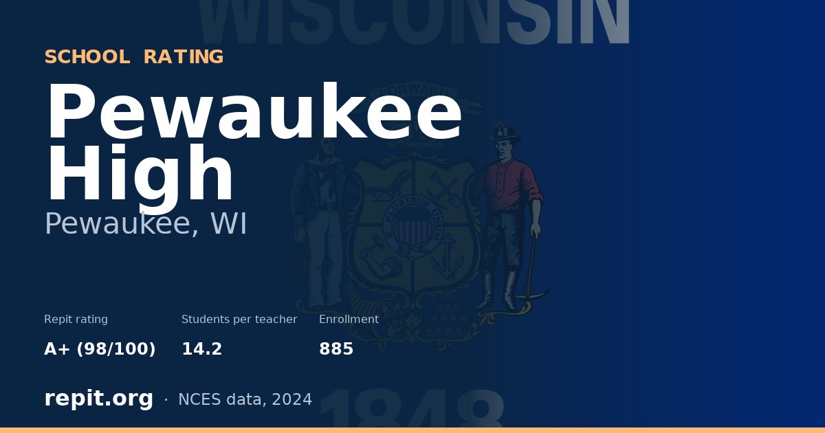 Pewaukee High, Pewaukee, WI — Repit school rating A+ (98/100)