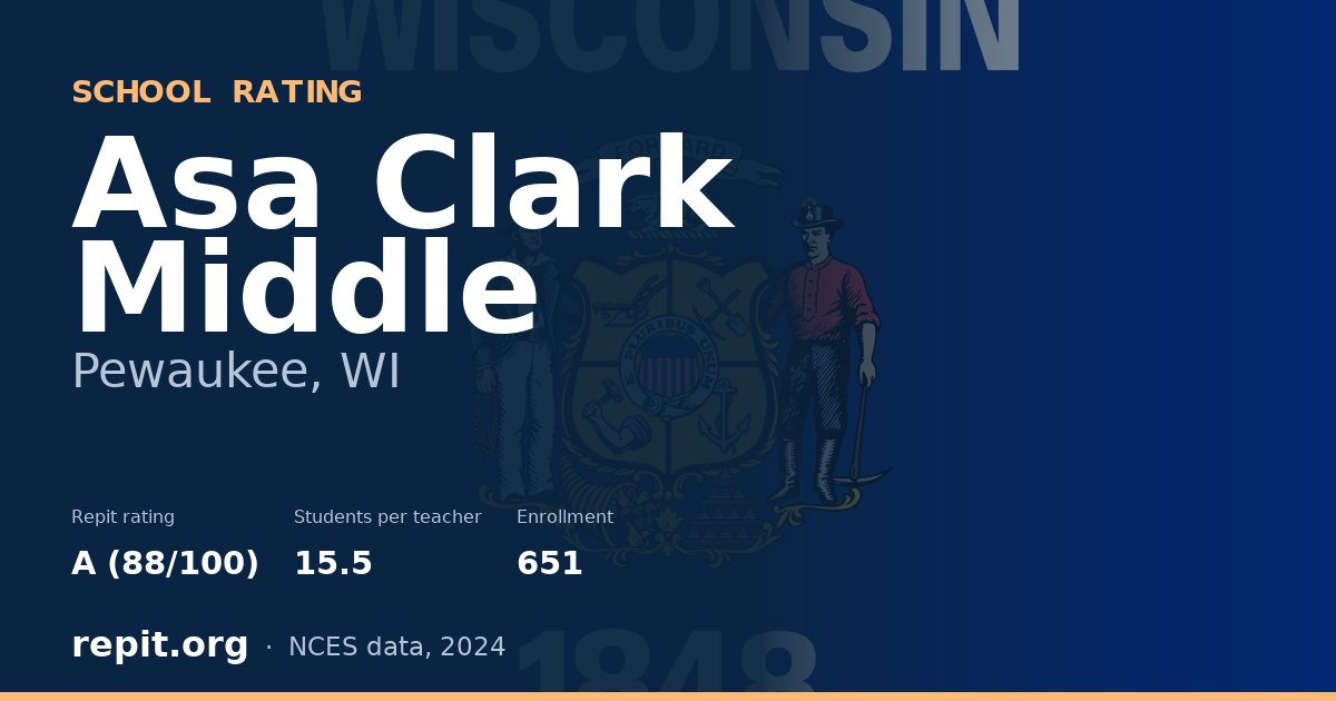 Asa Clark Middle, Pewaukee, WI — Repit school rating A (88/100)