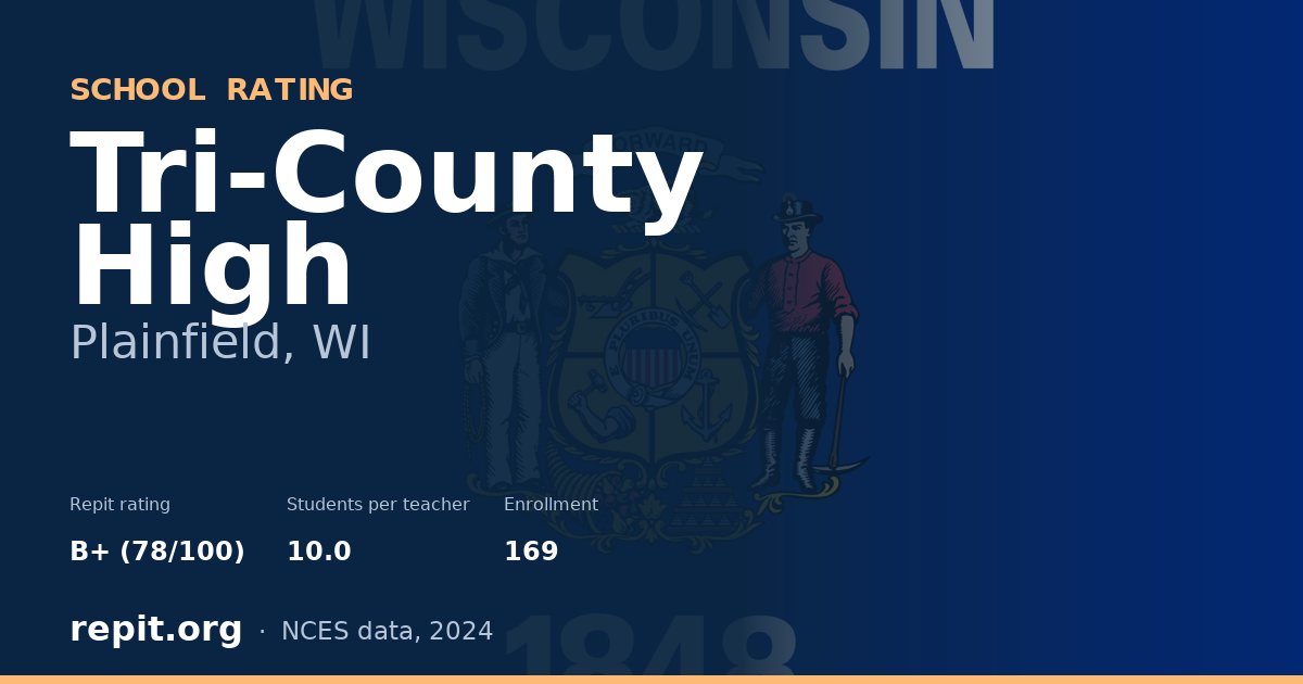 Tri-County High, Plainfield, WI — Repit school rating B+ (78/100)