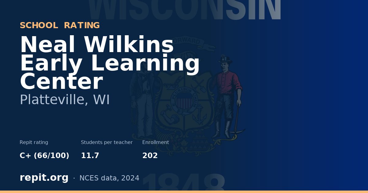 Neal Wilkins Early Learning Center, Platteville, WI — Repit school rating C+ (66/100)