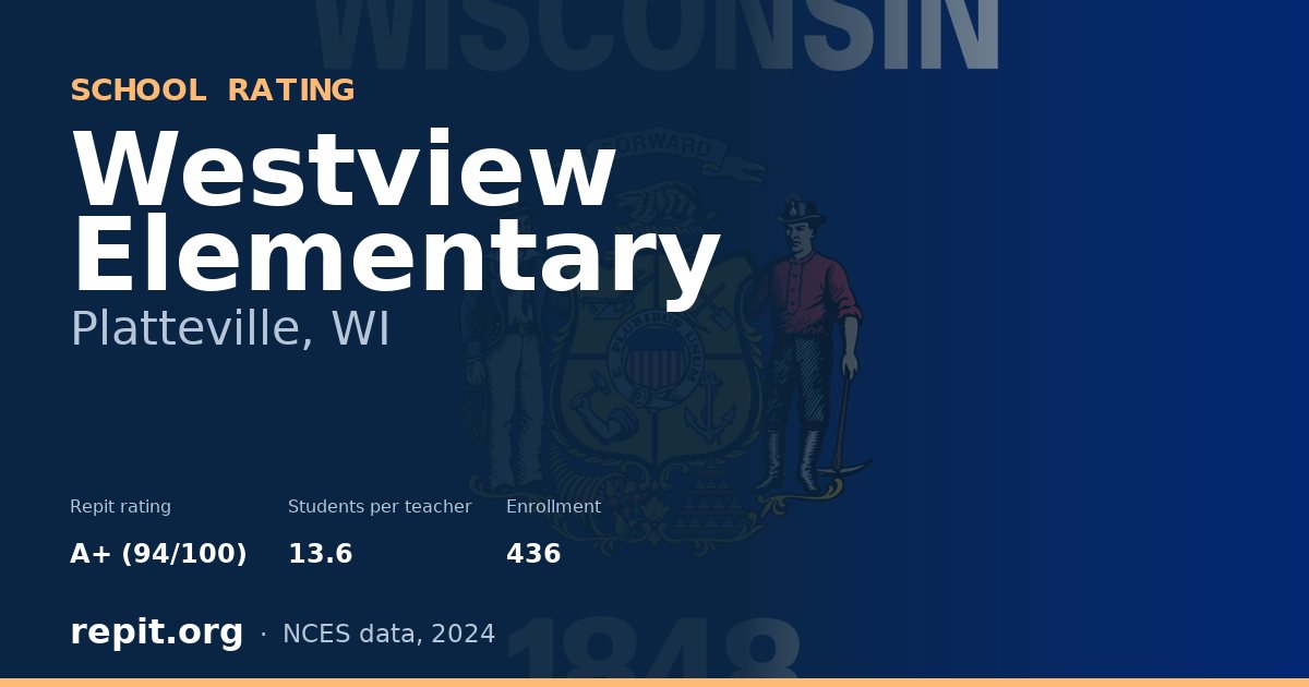 Westview Elementary, Platteville, WI — Repit school rating A+ (94/100)