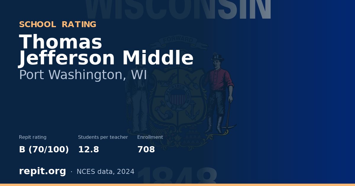 Thomas Jefferson Middle, Port Washington, WI — Repit school rating B (70/100)