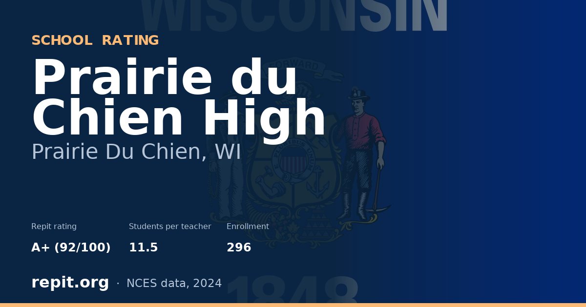 Prairie du Chien High, Prairie Du Chien, WI — Repit school rating A+ (92/100)