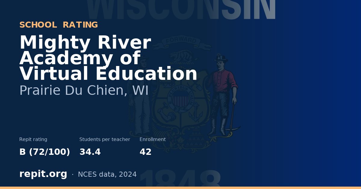 Mighty River Academy of Virtual Education, Prairie Du Chien, WI — Repit school rating B (72/100)
