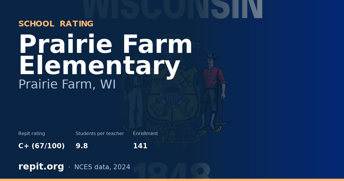 Prairie Farm Elementary, Prairie Farm, WI — Repit school rating C+ (67/100)
