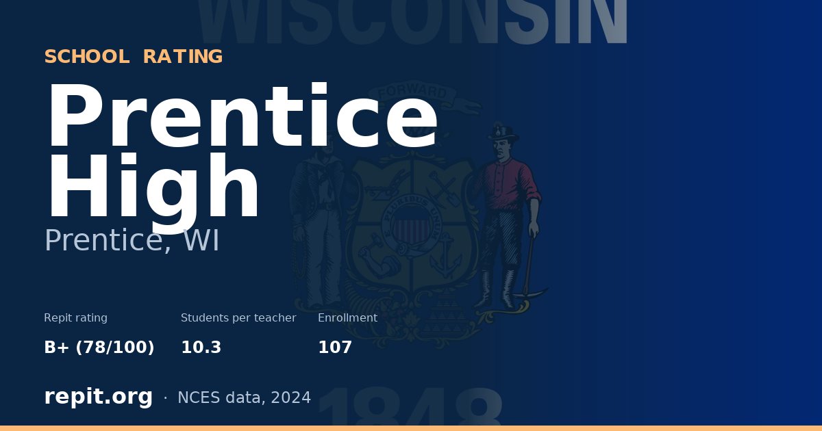 Prentice High, Prentice, WI — Repit school rating B+ (78/100)