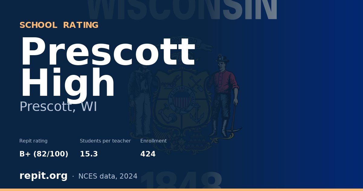 Prescott High, Prescott, WI — Repit school rating B+ (82/100)