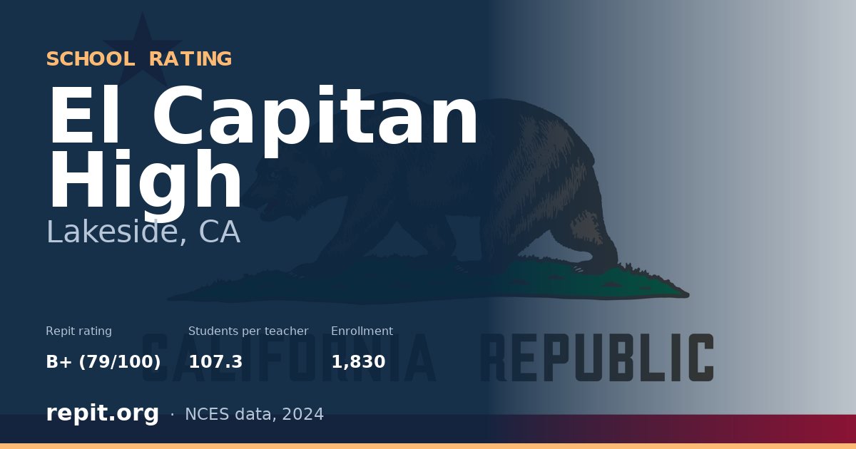 El Capitan High, Lakeside, CA — Repit school rating B+ (79/100)