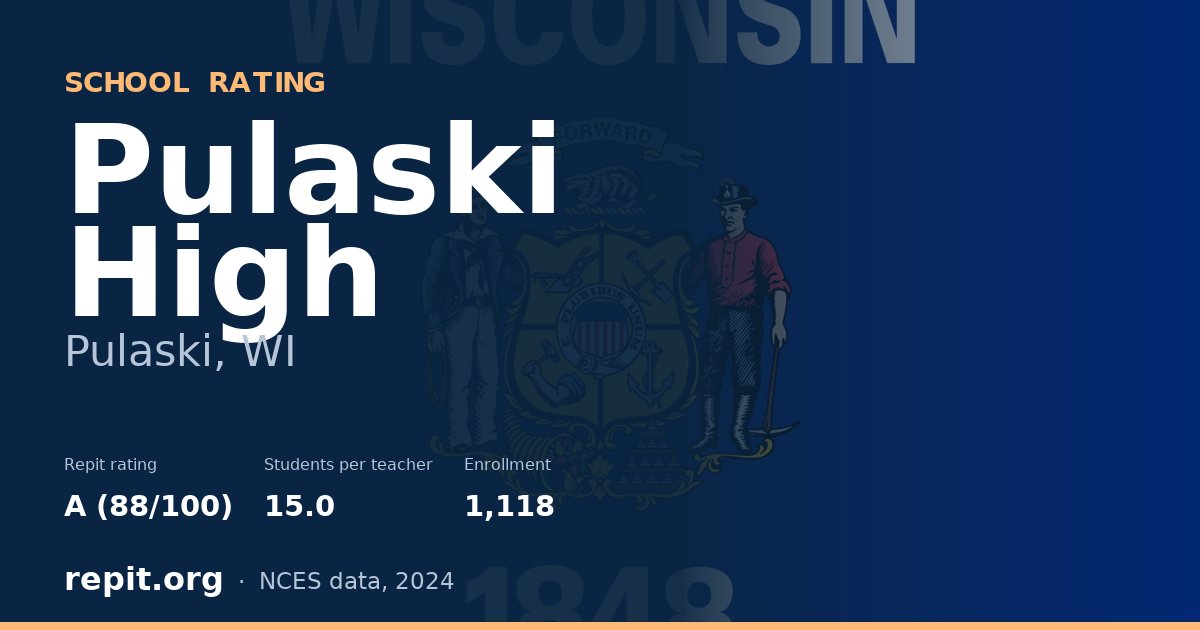 Pulaski High, Pulaski, WI — Repit school rating A (88/100)
