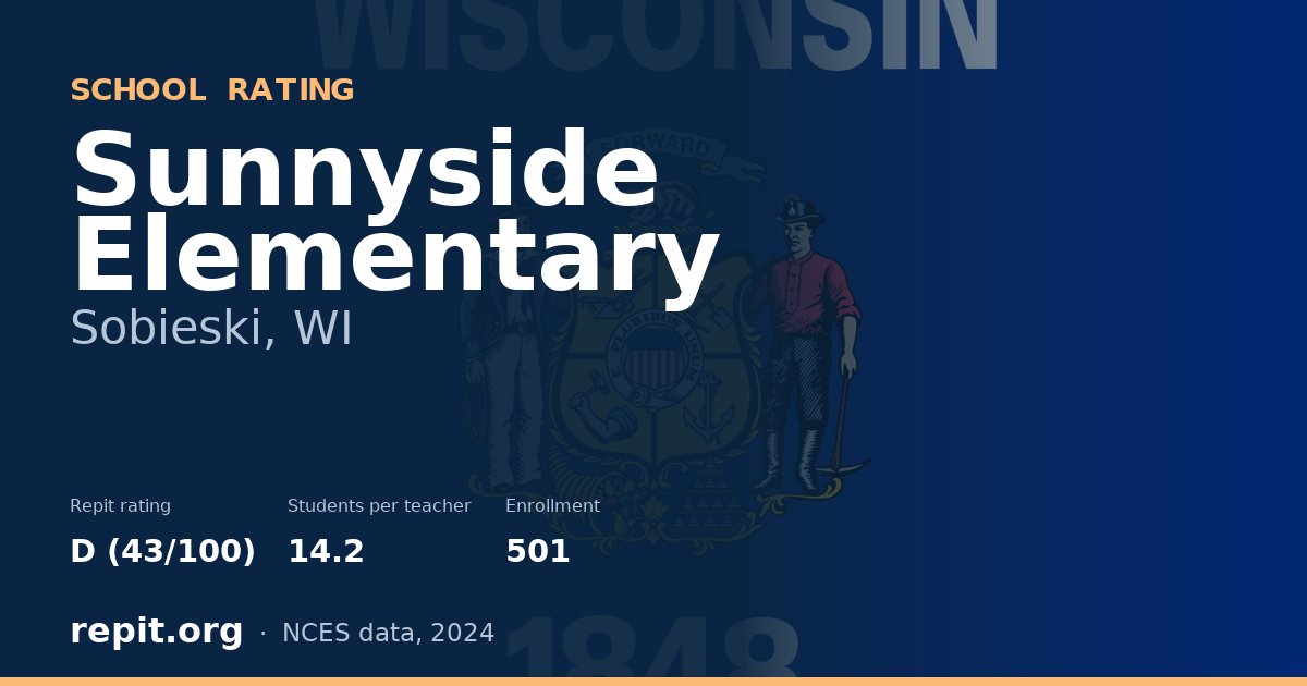 Sunnyside Elementary, Sobieski, WI — Repit school rating D (43/100)