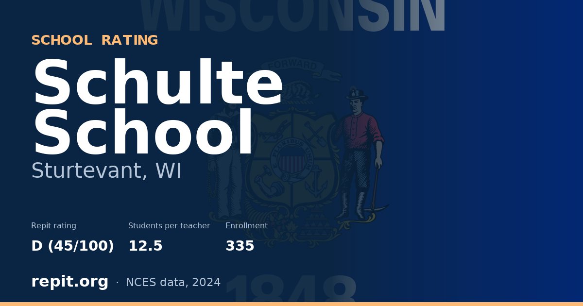 Schulte School, Sturtevant, WI — Repit school rating D (45/100)