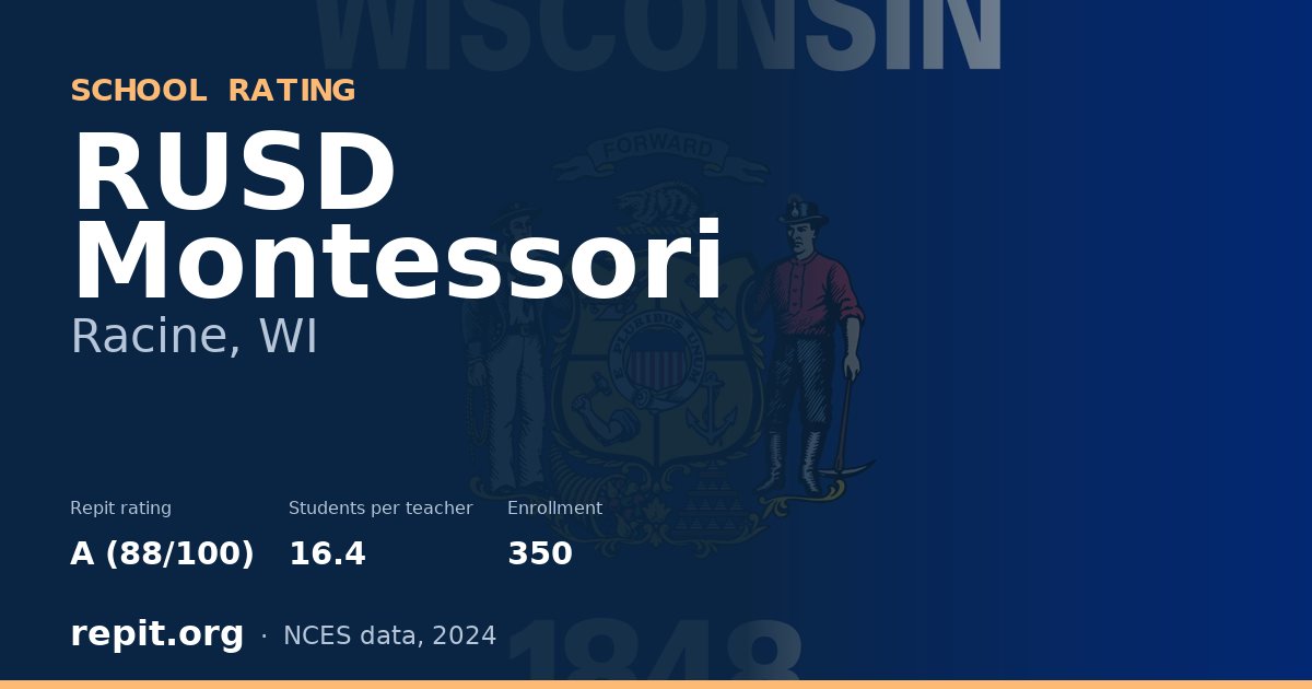 RUSD Montessori, Racine, WI — Repit school rating A (88/100)