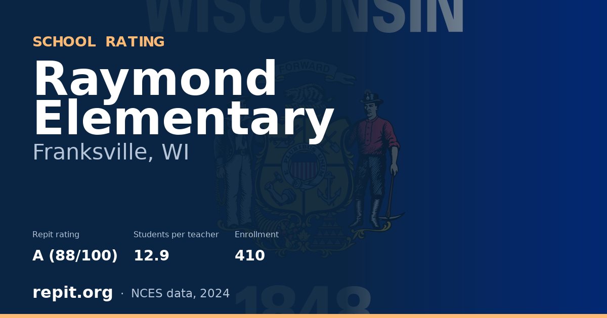 Raymond Elementary, Franksville, WI — Repit school rating A (88/100)