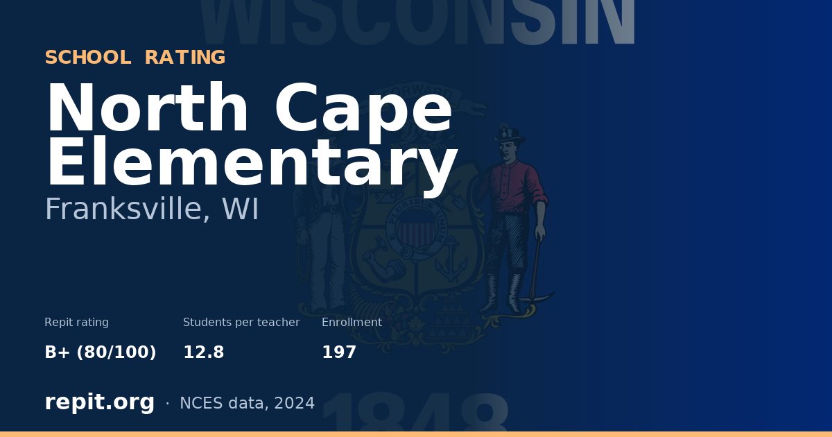 North Cape Elementary, Franksville, WI — Repit school rating B+ (80/100)