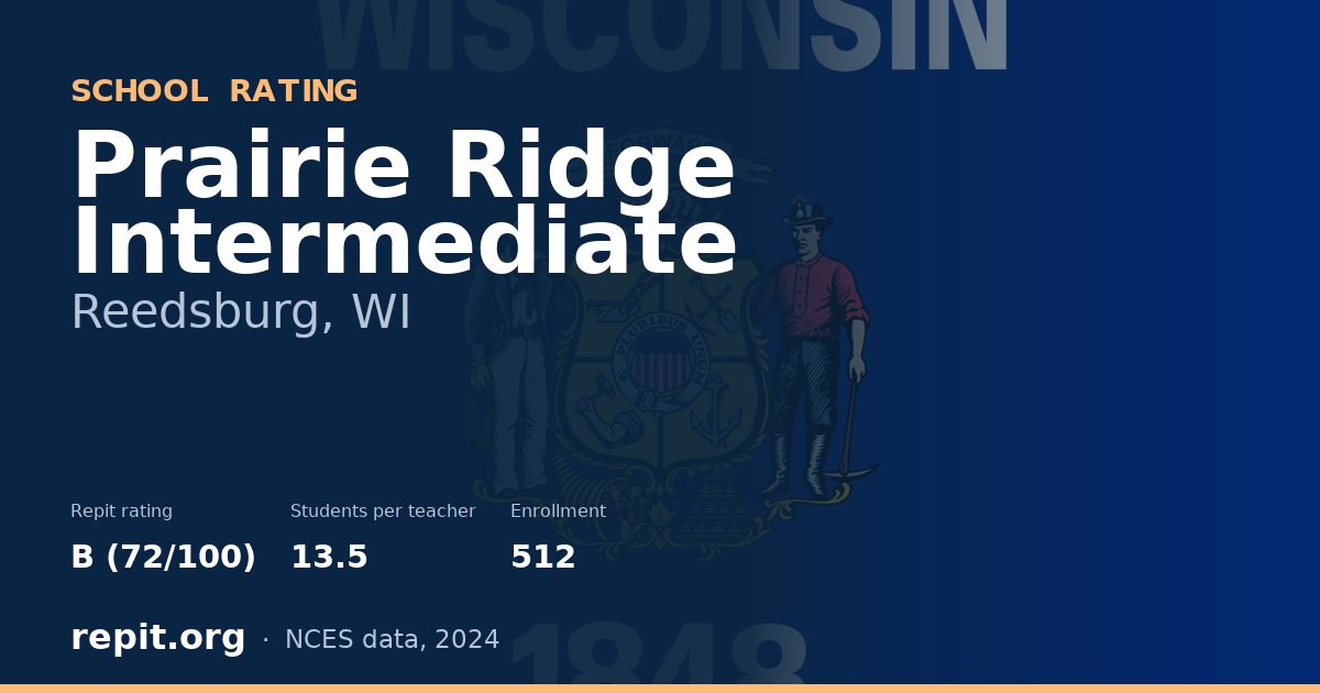 Prairie Ridge Intermediate, Reedsburg, WI — Repit school rating B (72/100)
