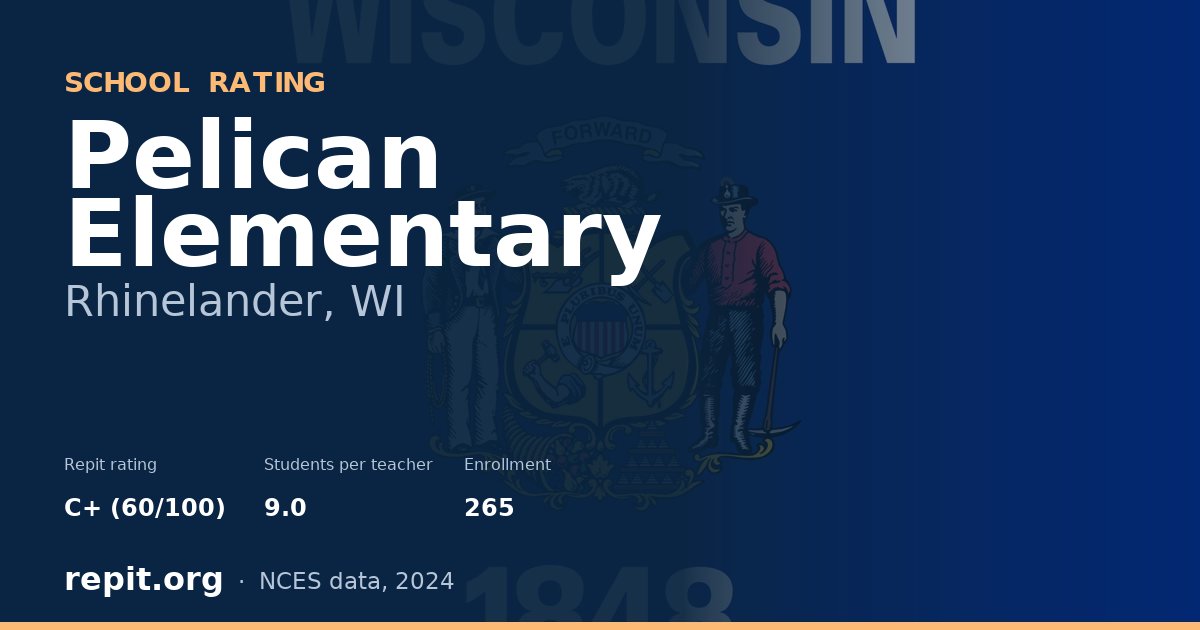 Pelican Elementary, Rhinelander, WI — Repit school rating C+ (60/100)