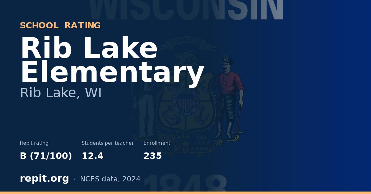 Rib Lake Elementary, Rib Lake, WI — Repit school rating B (71/100)