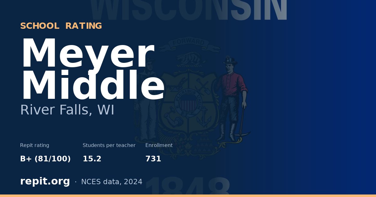Meyer Middle, River Falls, WI — Repit school rating B+ (81/100)