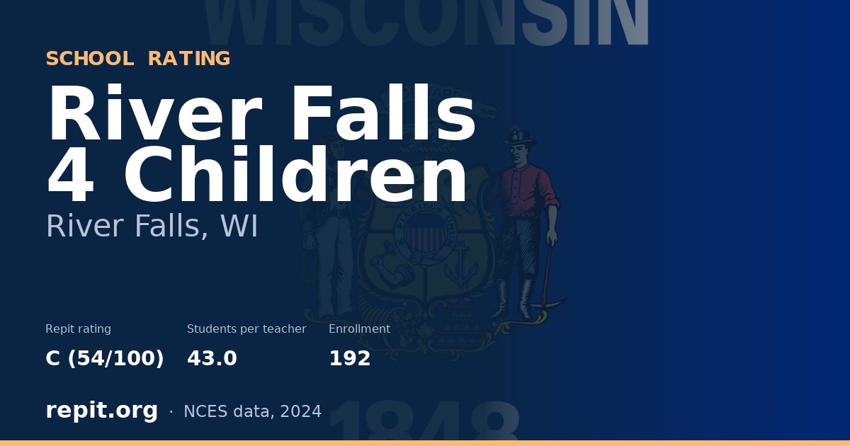 River Falls 4 Children, River Falls, WI — Repit school rating C (54/100)