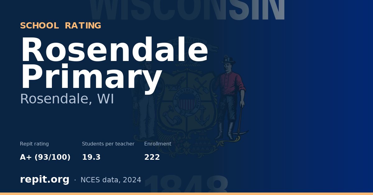 Rosendale Primary, Rosendale, WI — Repit school rating A+ (93/100)