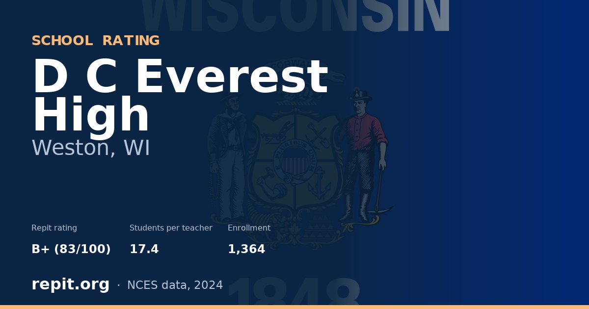 D C Everest High, Weston, WI — Repit school rating B+ (83/100)