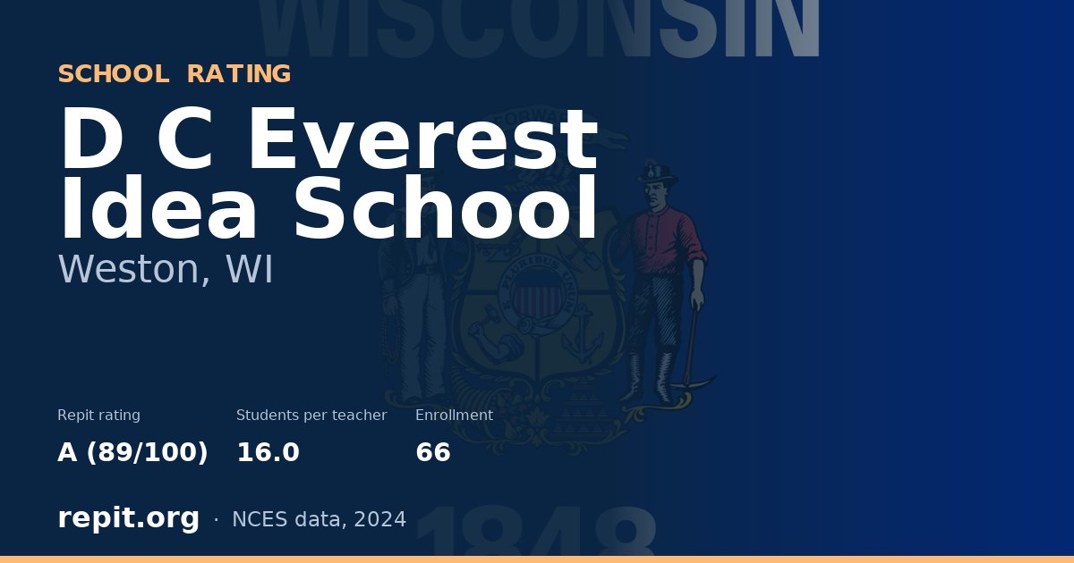 D C Everest Idea School, Weston, WI — Repit school rating A (89/100)