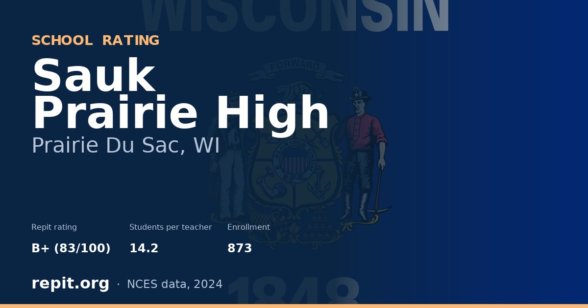 Sauk Prairie High, Prairie Du Sac, WI — Repit school rating B+ (83/100)