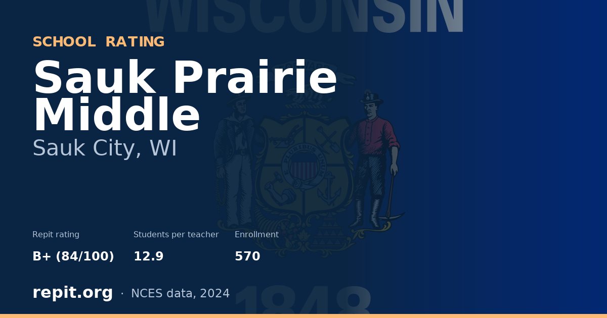 Sauk Prairie Middle, Sauk City, WI — Repit school rating B+ (84/100)