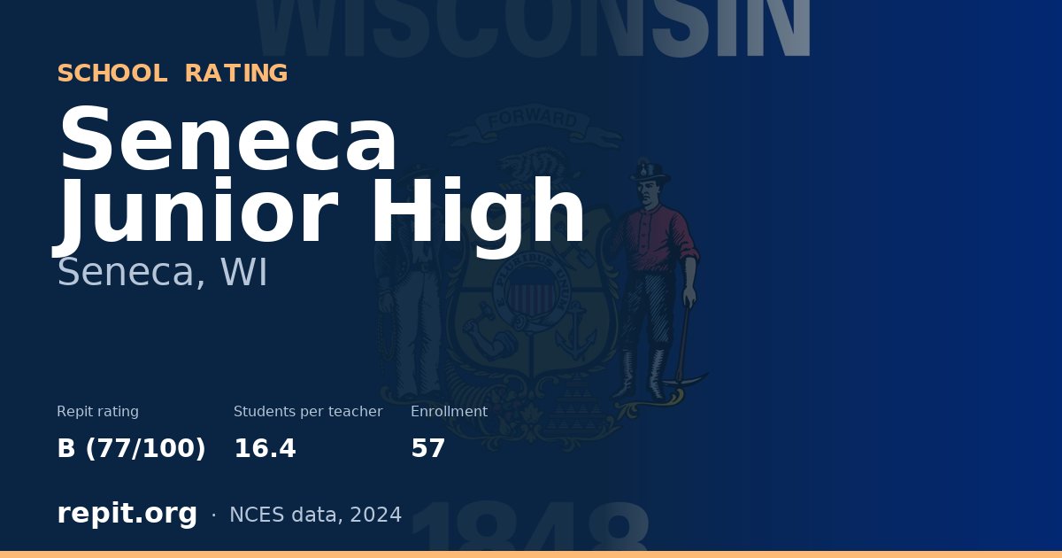 Seneca Junior High, Seneca, WI — Repit school rating B (77/100)