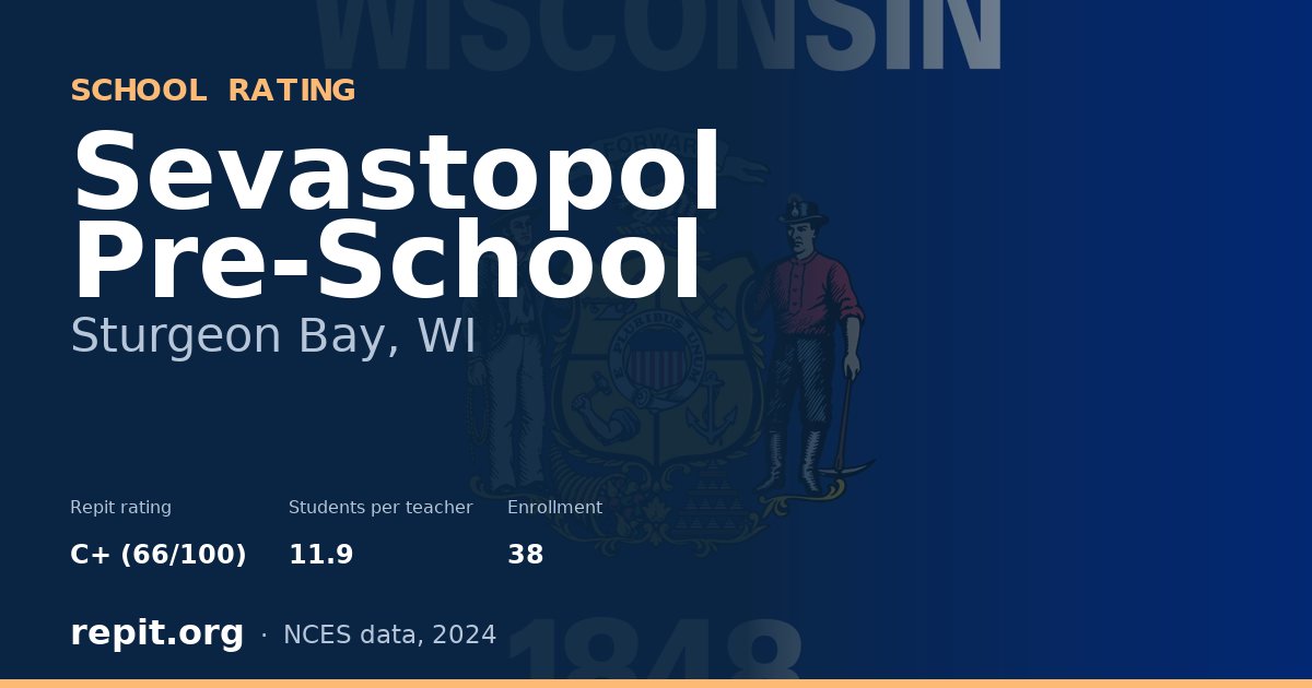 Sevastopol Pre-School, Sturgeon Bay, WI — Repit school rating C+ (66/100)
