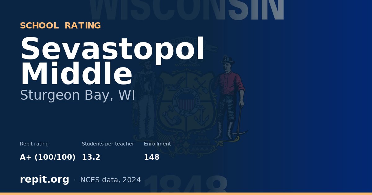 Sevastopol Middle, Sturgeon Bay, WI — Repit school rating A+ (100/100)