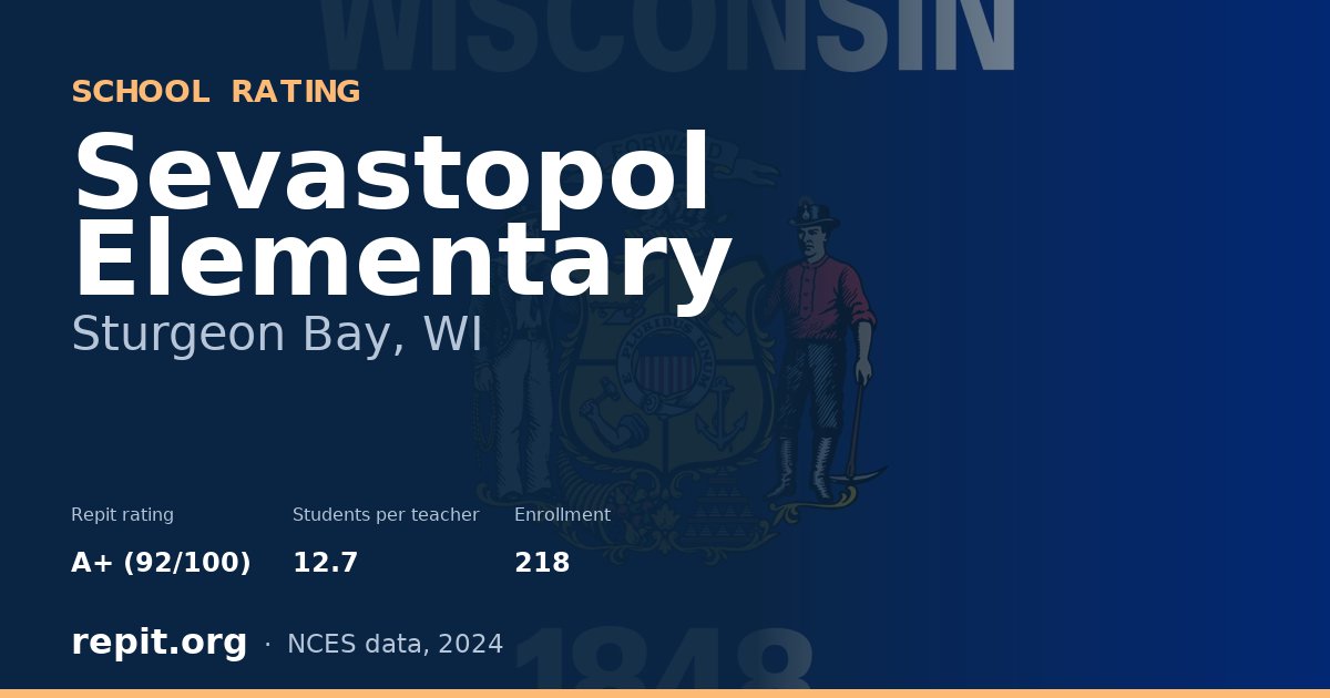 Sevastopol Elementary, Sturgeon Bay, WI — Repit school rating A+ (92/100)