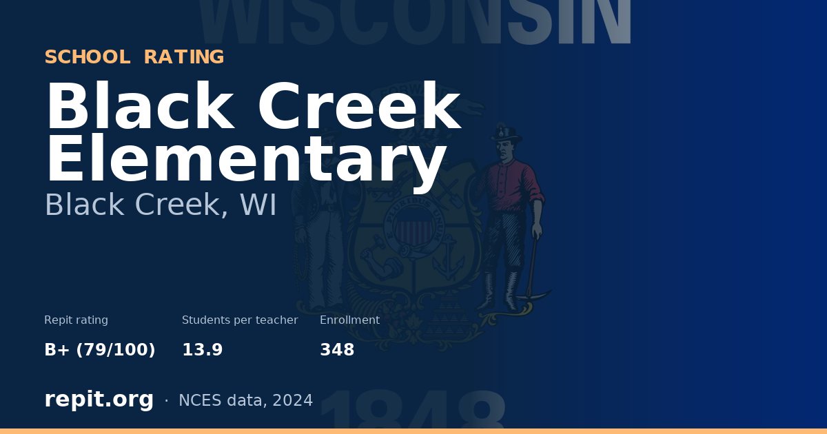 Black Creek Elementary, Black Creek, WI — Repit school rating B+ (79/100)