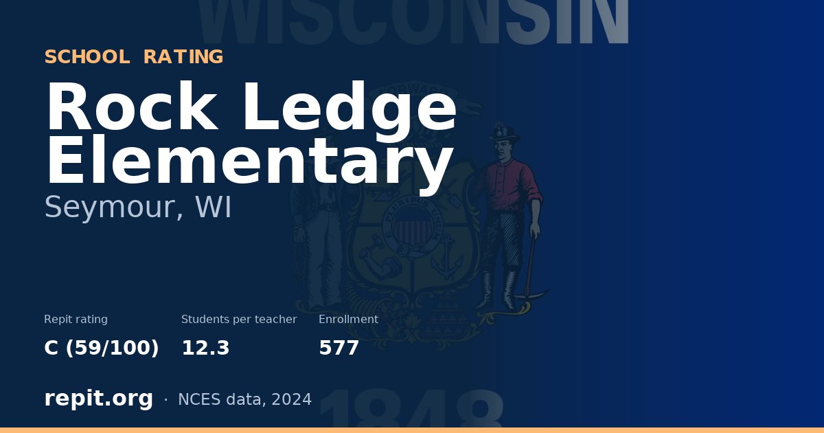 Rock Ledge Elementary, Seymour, WI — Repit school rating C (59/100)