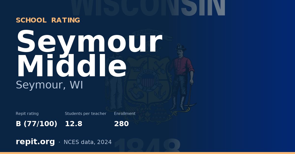 Seymour Middle, Seymour, WI — Repit school rating B (77/100)