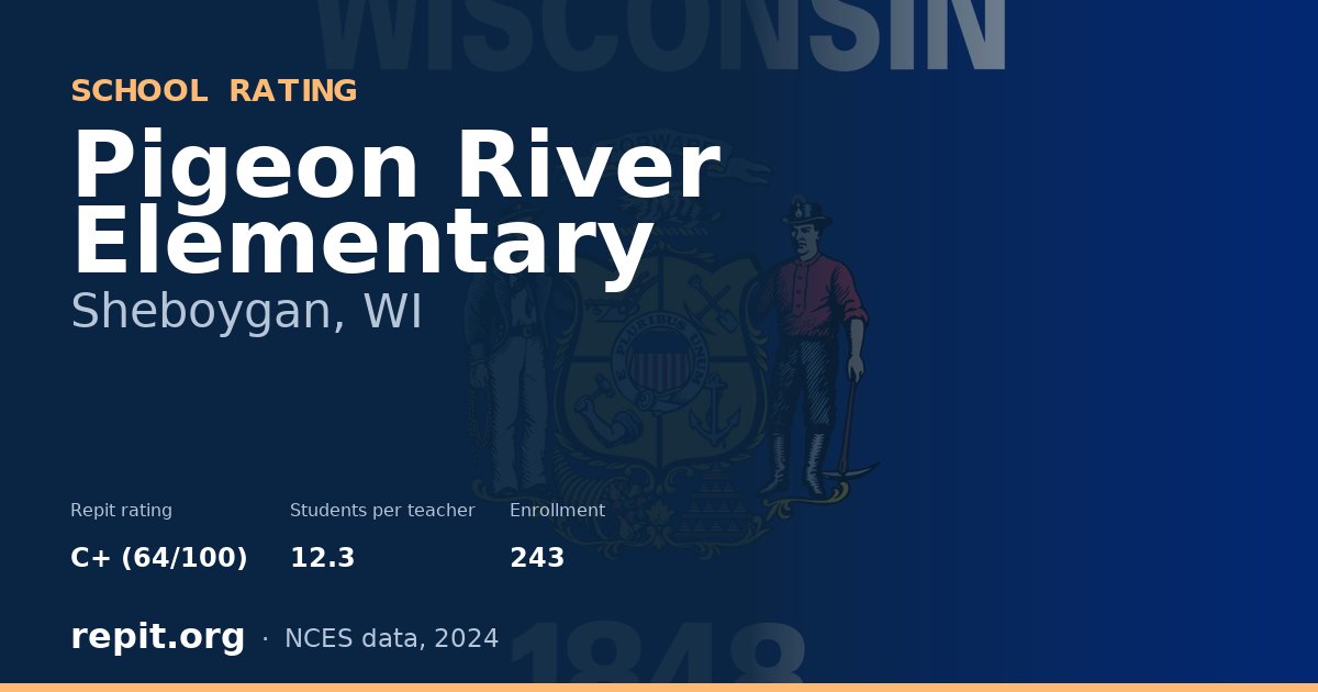 Pigeon River Elementary, Sheboygan, WI — Repit school rating C+ (64/100)