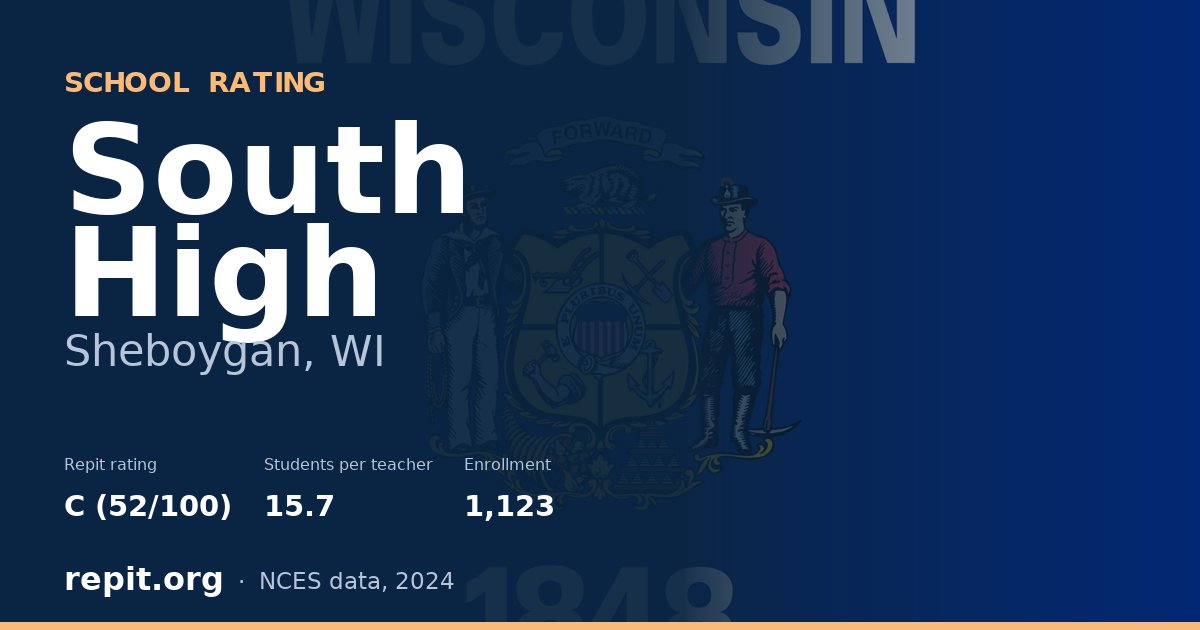 South High, Sheboygan, WI — Repit school rating C (52/100)