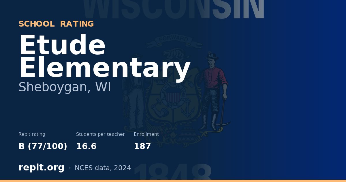 Etude Elementary, Sheboygan, WI — Repit school rating B (77/100)