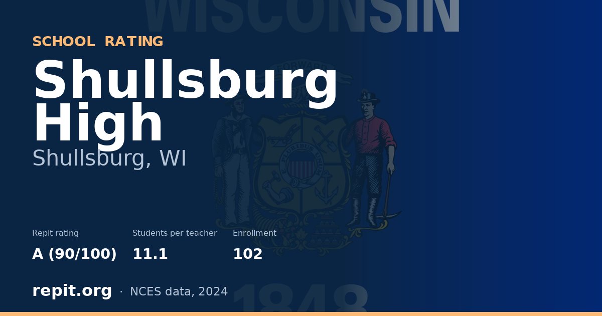Shullsburg High, Shullsburg, WI — Repit school rating A (90/100)