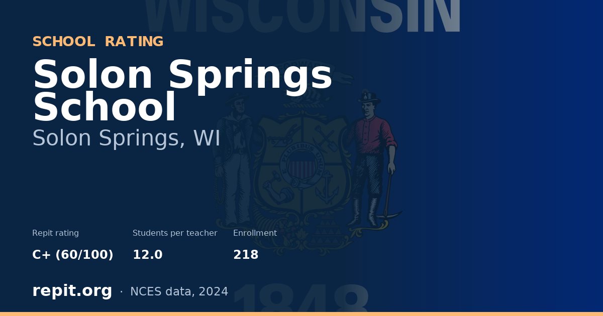 Solon Springs School, Solon Springs, WI — Repit school rating C+ (60/100)