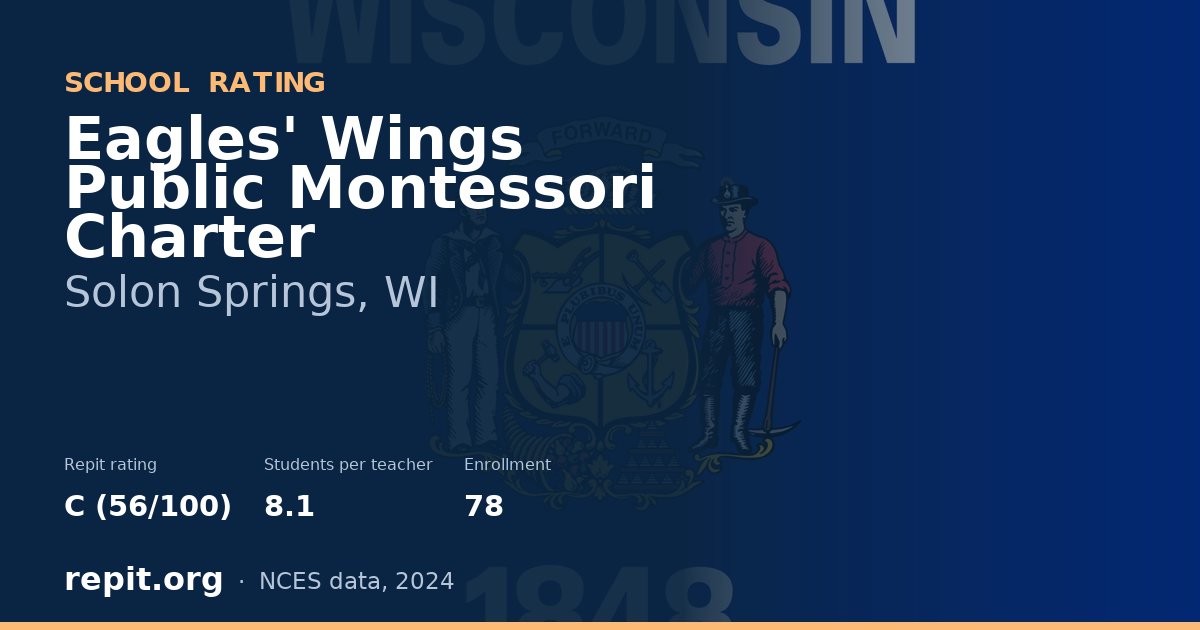 Eagles' Wings Public Montessori Charter, Solon Springs, WI — Repit school rating C (56/100)