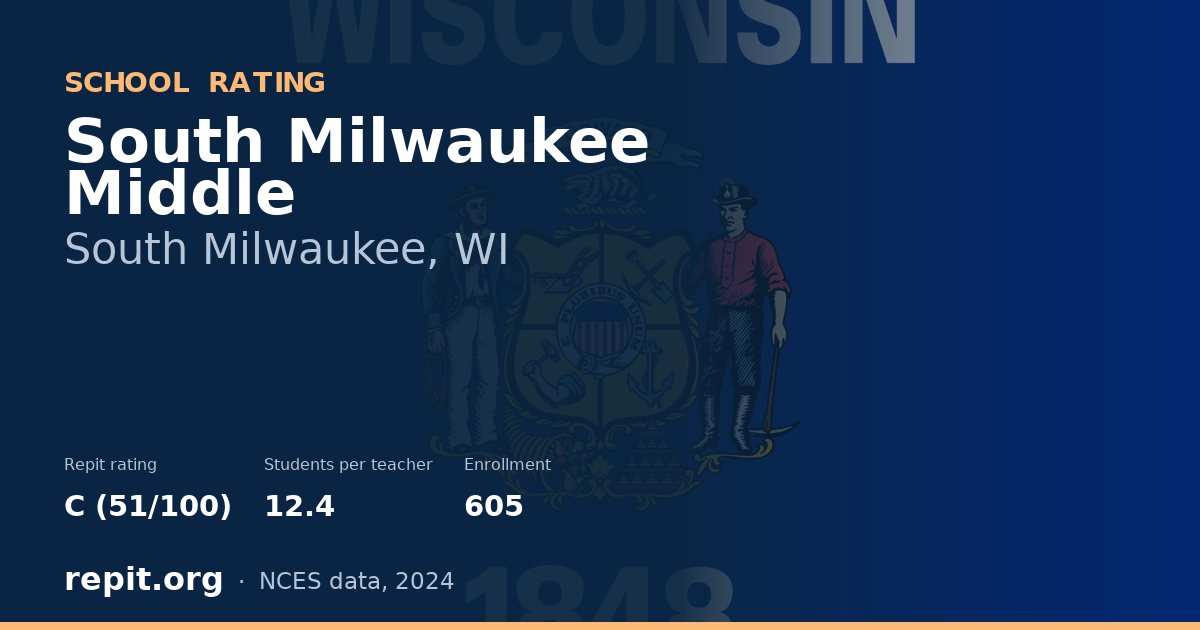 South Milwaukee Middle, South Milwaukee, WI — Repit school rating C (51/100)