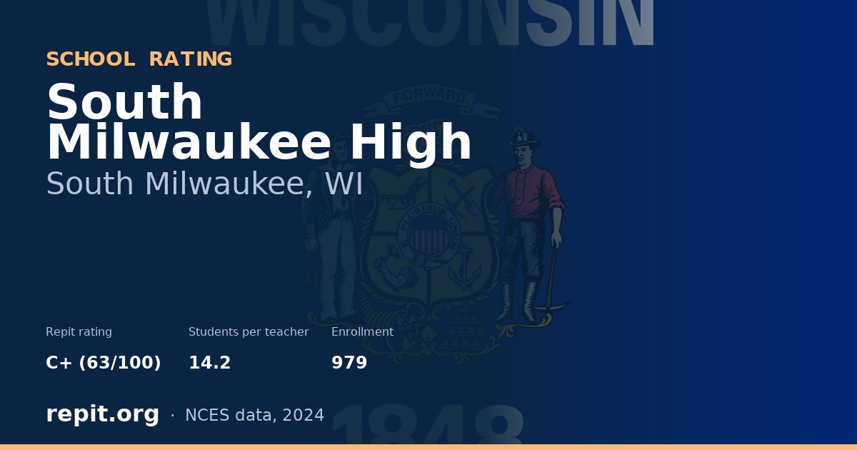 South Milwaukee High, South Milwaukee, WI — Repit school rating C+ (63/100)