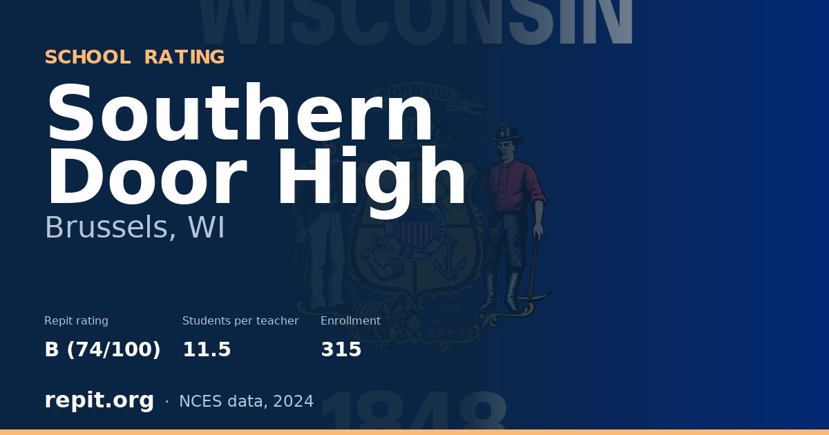 Southern Door High, Brussels, WI — Repit school rating B (74/100)