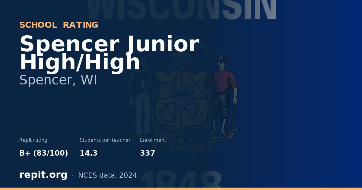 Spencer Junior High/High, Spencer, WI — Repit school rating B+ (83/100)