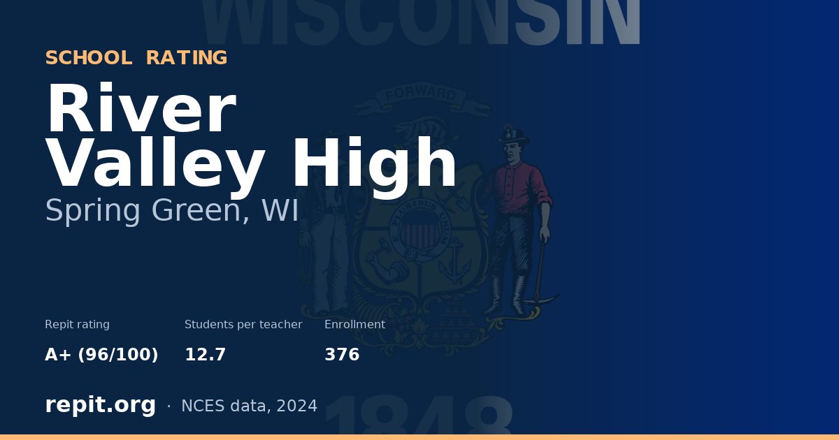 River Valley High, Spring Green, WI — Repit school rating A+ (96/100)